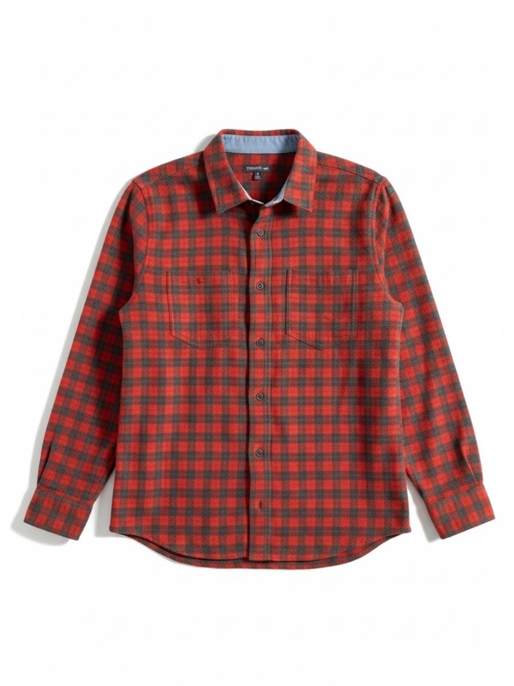 Toad&Co Buffalo Check Organic Cotton Flannel Orange Gray Medium